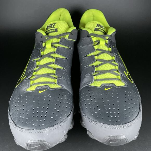Nike Reax 8 TR Men 14 Black Green Lace Up Training Running Shoe Athletic Sneaker - Picture 2 of 8